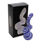 Glass Bubbler Genuine Pipe Co Stand Up Bubbler Color Swirl White - Genuine Pipe Co.