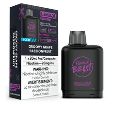*EXCISED* RTL - Disposable Vape Flavour Beast Level X Boost Pod Groovy Grape Passionfruit Iced 20ml - Flavour Beast