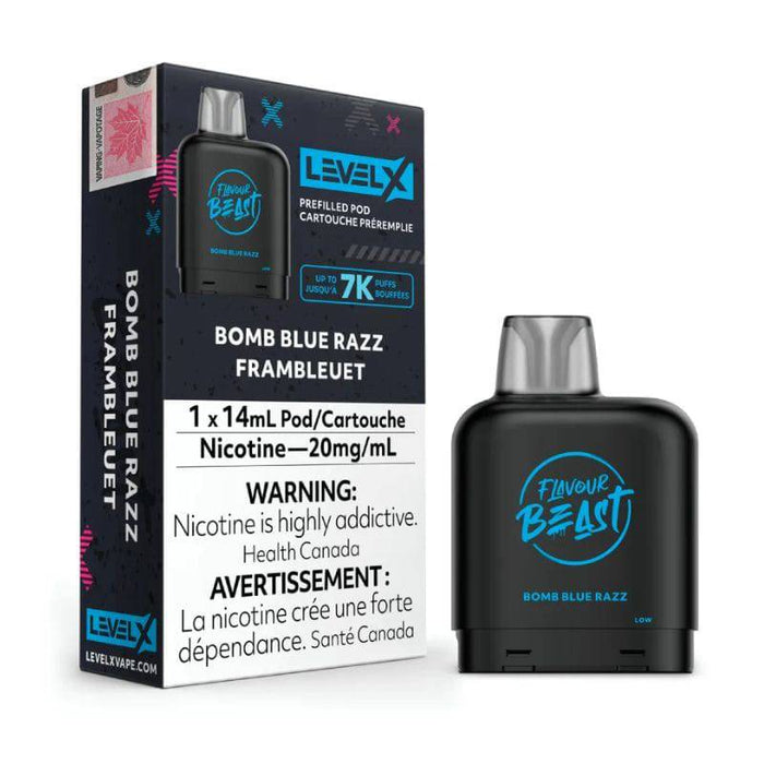 *EXCISED* RTL - Flavour Beast Level X Pods Bomb Blue Razz 14ml - Flavour Beast