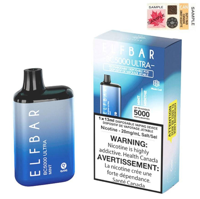 *EXCISED* RTL - Elf Bar Disposable Vape BC5000 Ultra 650mAh Rechargeable Mint - Elf Bar