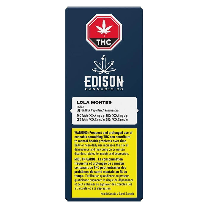 Extracts Inhaled - AB - Edison x Feather Lola Montes THC Disposable Vape Pen - Format: - Edison x Feather