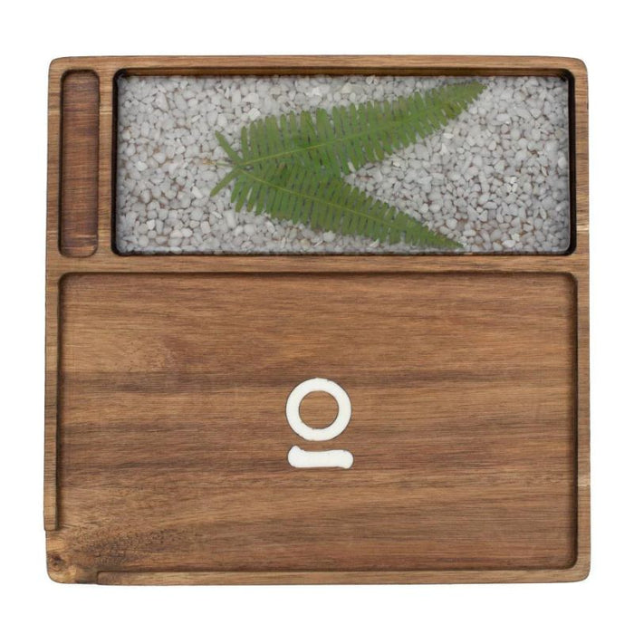 Rolling Tray Ongrok Acacia Wood Tray Medium Leaf - Ongrok