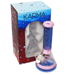 Glass Bong Karma 9" Beaker Pink and Blue Sandblasted - Karma