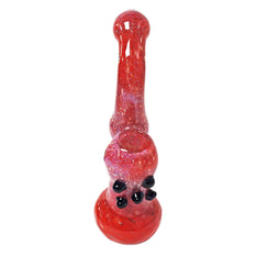 Glass Bubbler Genuine Pipe Co 6" Stand Up Red Aztec - Genuine Pipe Co.