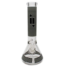 Glass Bong - 14" 7mm Beaker Glow In The Dark Checkered - Infyniti