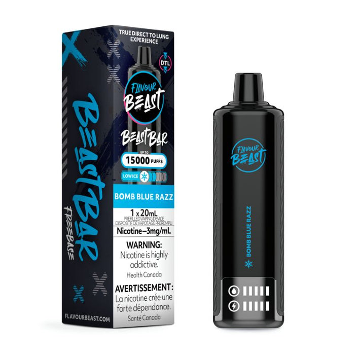 Federal *EXCISED* RTL - Disposable Vape Flavour Beast Beast Bar 15K Disposable Bomb Blue Razz Low Ice