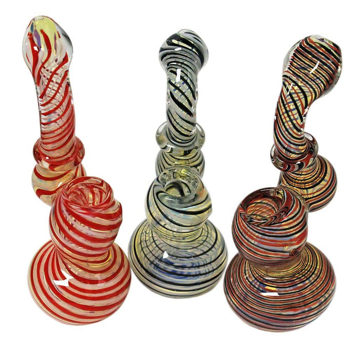 Glass Bubbler Genuine Pipe Co 6" Stand Up Swirl - Genuine Pipe Co.