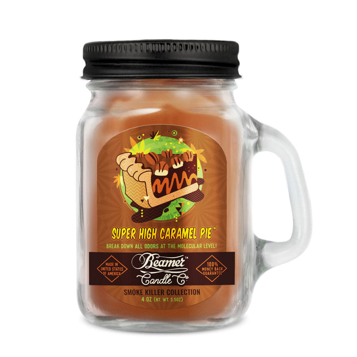 Candle Beamer Double Shot Smoke Killer Collection Super High Caramel Pie Small Glass Mason Jar 4oz - Beamer