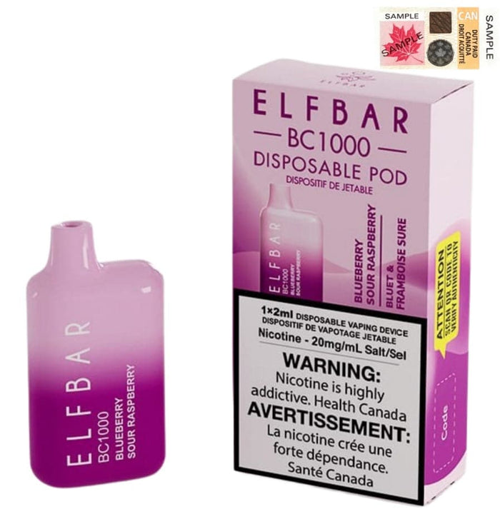 *EXCISED* RTL - Elf Bar Disposable Vape BC1000 650mAh Blueberry Sour Raspberry - Elf Bar