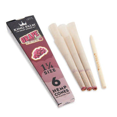 RTL - Pre Rolled Cones King Palm Hemp 1.25 Grape 6 Per Pack - King Palm