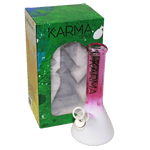 Glass Bong Karma 9" Beaker Two Toned Pink and White - Karma