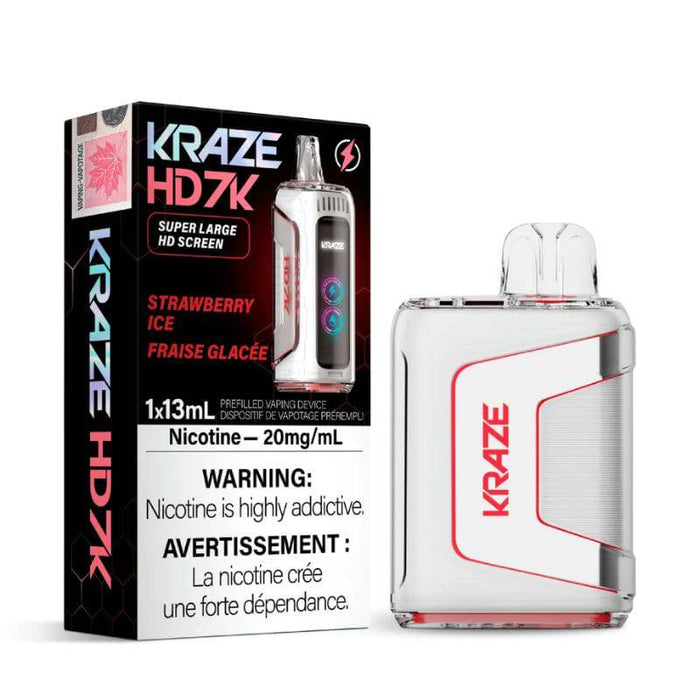 *EXCISED* RTL - Disposable Vape Kraze HD7K Strawberry Ice 13ml - Kraze