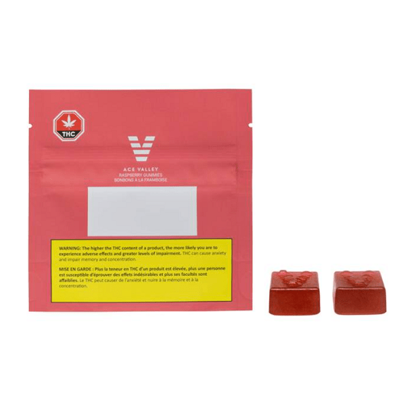 Edibles Solids - AB - Ace Valley Raspberry 10-1 THC-CBD Gummies - Format: - Ace Valley