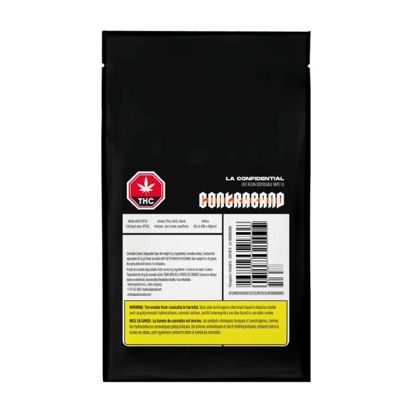 Extracts Inhaled - MB - Contraband LA Confidential Live Resin THC Disposable Vape - Format: