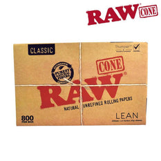 Raw Classic Natural Unrefined Pre-Rolled Lean Cones - Bulk Box/800 - Raw