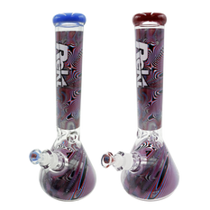 Glass Bong Rekt 9mm 3D Swirls 14"