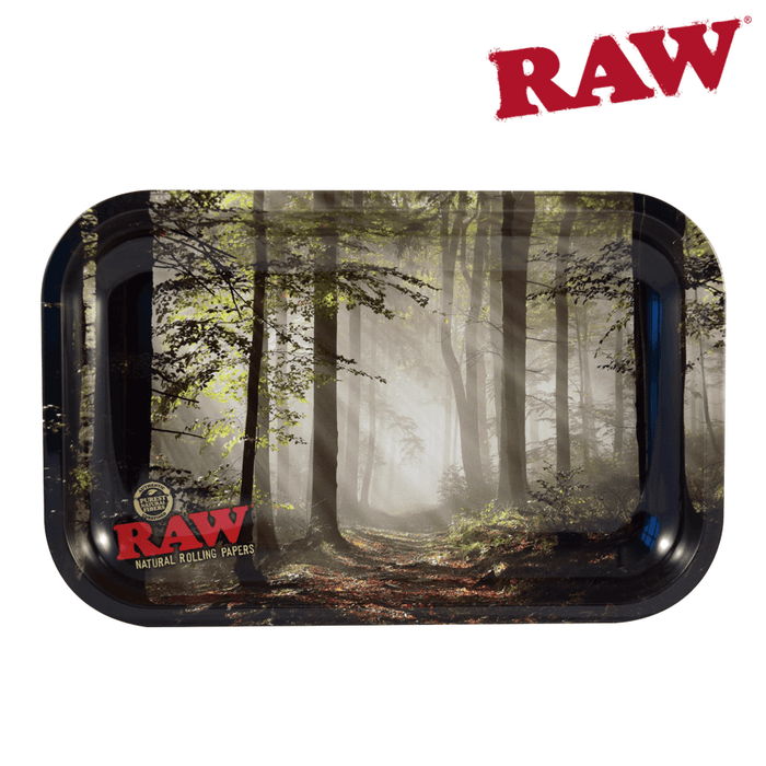 Rolling Tray Raw Smokey Trees SM 11" x 7" x 0.8" - Raw