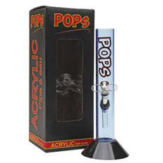 Acrylic Bong Pops 10" Skinny Straight - Pops