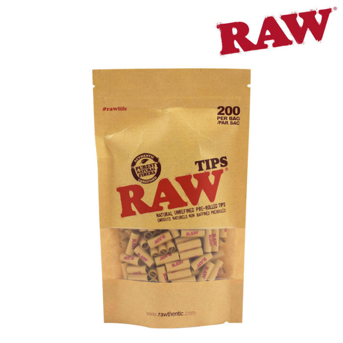 Filter Tips Raw Pre Rolled Unbleached Pack of 200 - Raw