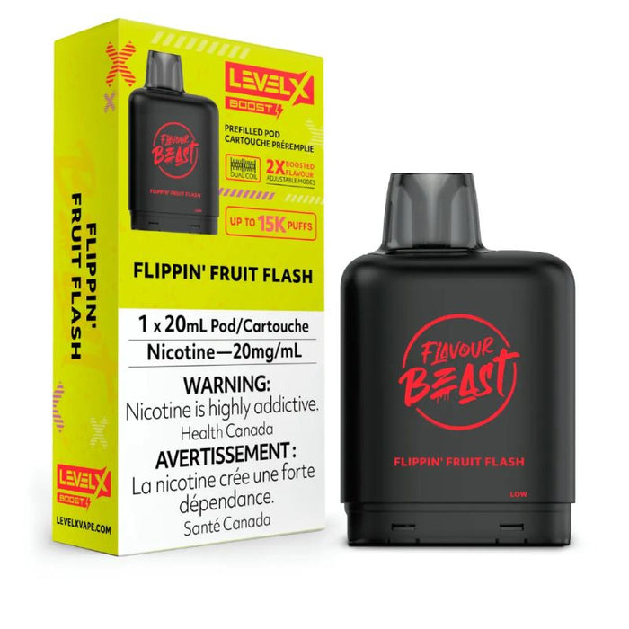 *EXCISED* RTL - Disposable Vape Flavour Beast Level X Boost Pod Flippin' Fruit Flash 20ml - Flavour Beast
