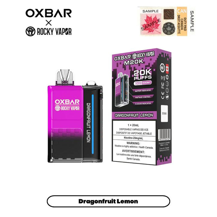 *EXCISED* RTL - Disposable Vape Oxbar M20K Dragonfruit Lemon