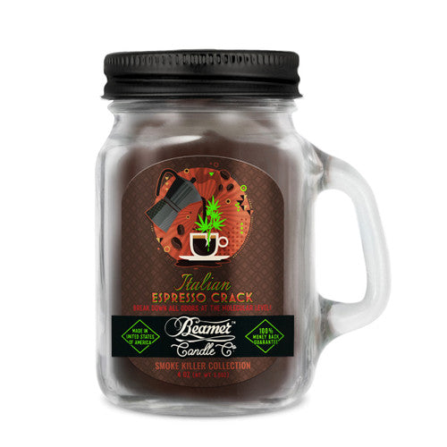 Candle Beamer Double Shot Smoke Killer Collection Italian Espresso Crack Small Glass Mason Jar 4oz - Beamer