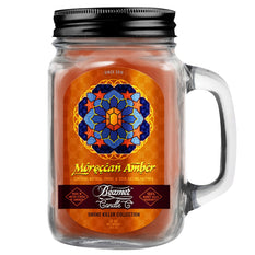 Candle Beamer Smoke Killer Collection Moroccan Amber Large Glass Mason Jar 12oz - Beamer