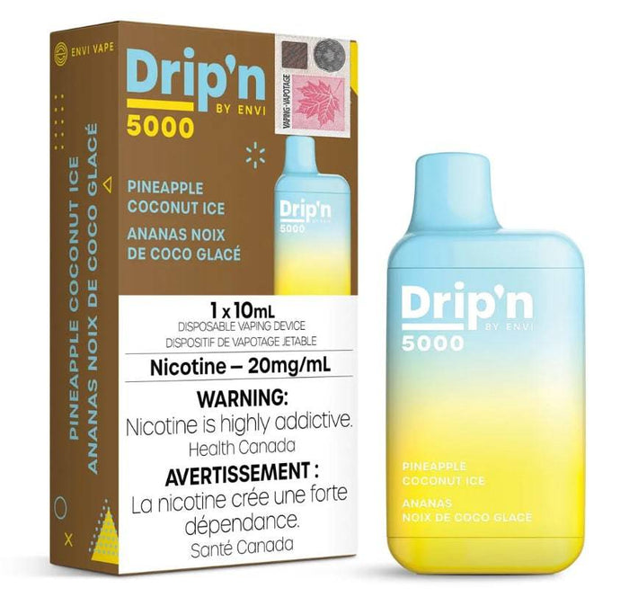 *EXCISED* RTL - Envi Drip'n Disposable Vape 5000 Puff Pineapple Coconut Ice - Drip'n