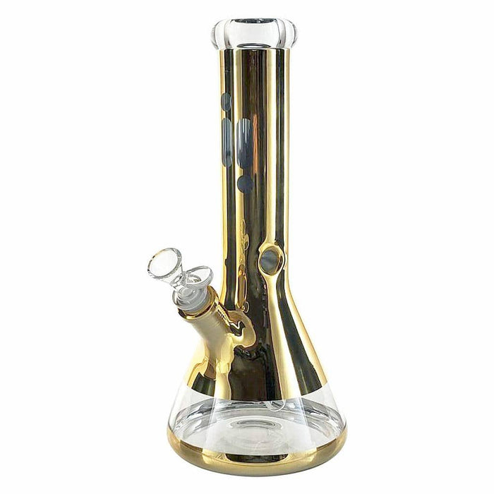 Glass Bong - Metallic Beaker with Ice Pinch 7mm 12" - Infyniti