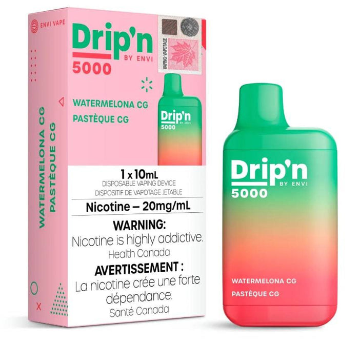 *EXCISED* RTL - Envi Drip'n Disposable Vape 5000 Puff Watermelon CG - Drip'n