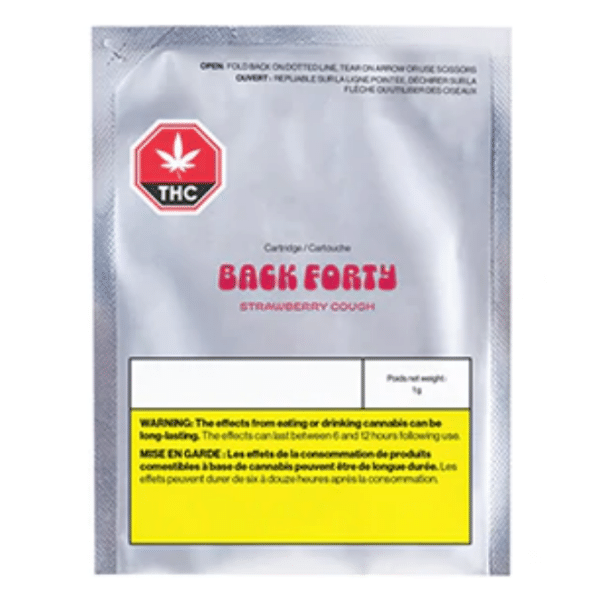 Extracts Inhaled - MB - Back Forty Strawberry Cough THC 510 Vape Cartridge - Format: - Back Forty