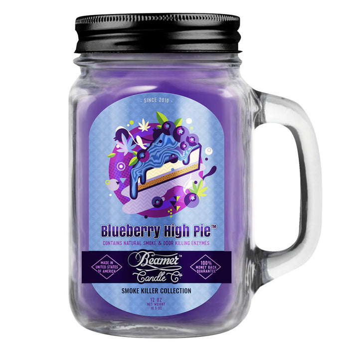 Candle Beamer Smoke Killer Collection Blueberry High Pie Large Glass Mason Jar 12oz - Beamer