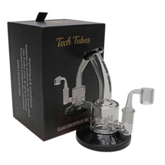 6" Bent Neck Quad Inline Can Glass Concentrate Rig - Tech Tubes