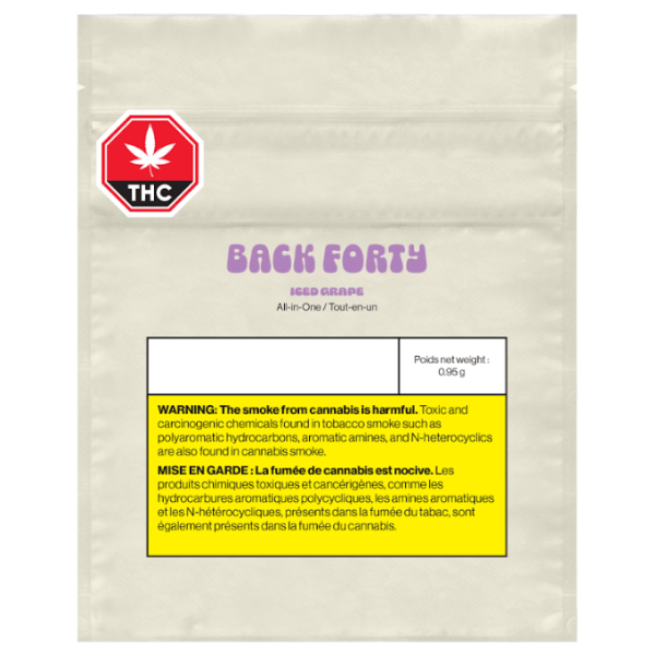 Extracts Inhaled - SK - Back Forty Iced Grape All-in-One THC Disposable Vape - Format: - Back Forty