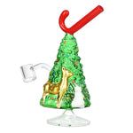 Glass Rig Christmas Tree w/ Candy Cane 7.25" - Unbranded