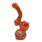 Glass Bubbler Genuine Pipe Co Reversal Stand Up Bubbler Rasta - Genuine Pipe Co.