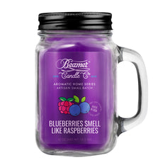 Candle Beamer Aromatic Home Series Blueberries Smell Like Raspberries Large Glass Mason Jar 12oz - Beamer