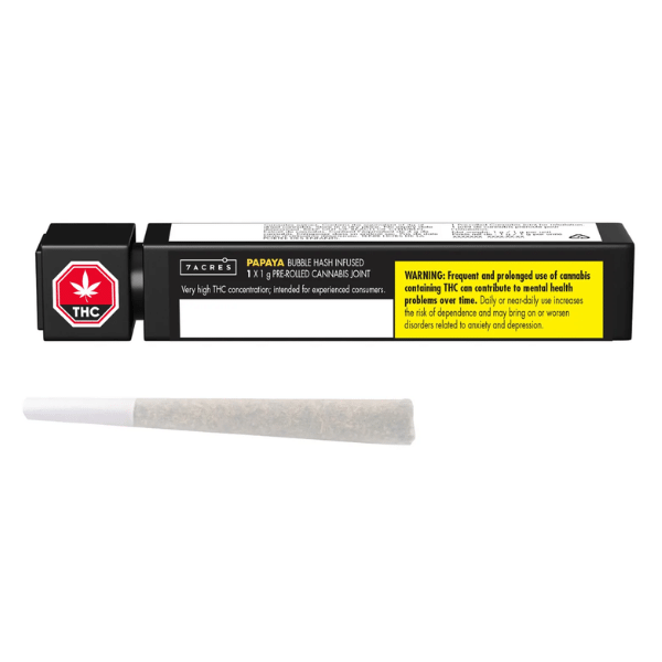 Extracts Inhaled - MB - 7ACRES Papaya Bubble Hash Infused Pre-Roll - Format: - 7Acres