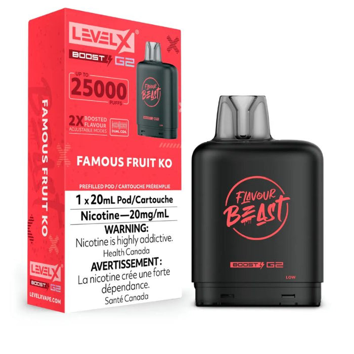 Federal *EXCISED* RTL - Nicotine Pod Flavour Beast Level X Boost G2 Famous Fruit KO