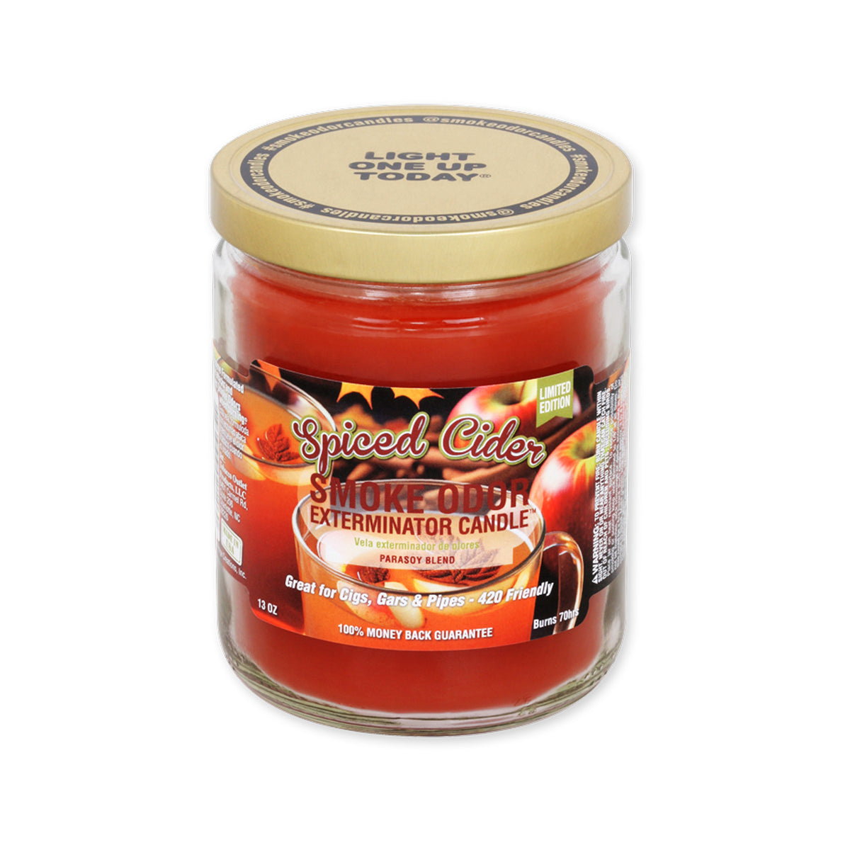 Candle Smoke Odor Spiced Cider Jar 13oz | thejointcannabis