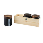 RYOT Jar Box with 3 Black Jars with Walnut Lid - Ryot