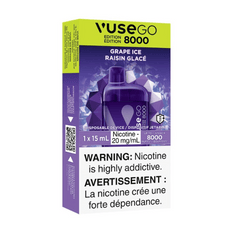 Vaping Supplies - Vuse GO 8000 Disposable Grape Ice - Vuse
