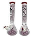 Glass Bong Rekt 9mm 3D Floral 14"