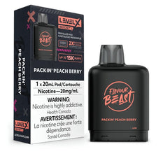 *EXCISED* RTL - Disposable Vape Flavour Beast Level X Boost Pod Packin' Peach Berry 20ml - Flavour Beast