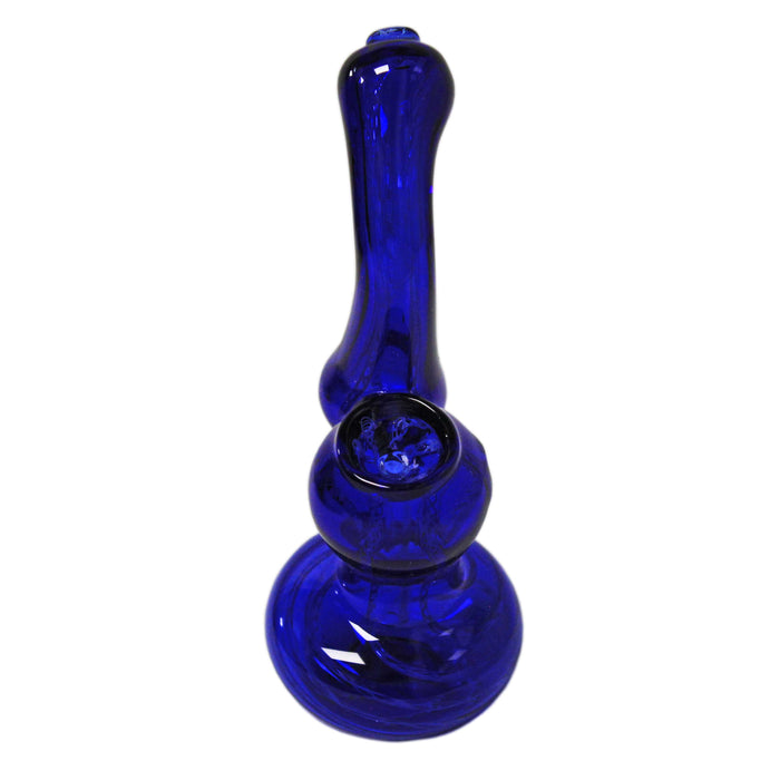 Glass Bubbler Genuine Pipe Co 5" Stand Up Blue - Genuine Pipe Co.