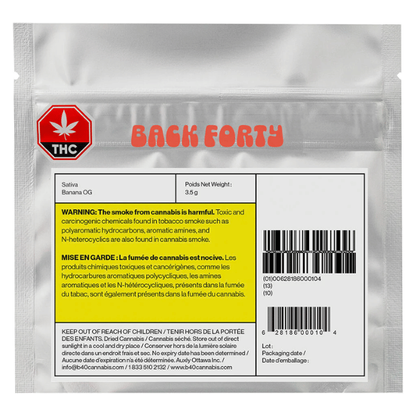 Dried Cannabis - MB - Back Forty Banana OG Flower - Format: - Back Forty