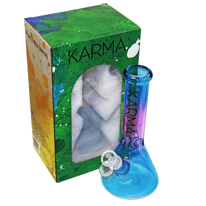 Glass Bong Karma 9" Beaker Two Toned - Karma