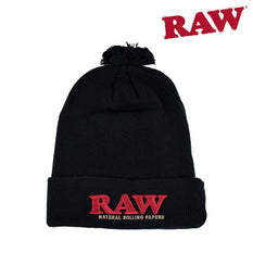 Raw Pompom Hat Black - Raw