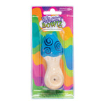 Ceramic Pipe Wacky Bowlz Blue Swirl Mushroom 4" - Wacky Bowlz