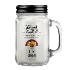 Candle Beamer Aromatic Home Series Lux Linen Large Glass Mason Jar 12oz - Beamer